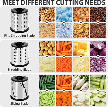Rotary Cheese Grater, Cheese Shredder with 3 Interchangeable Blades5