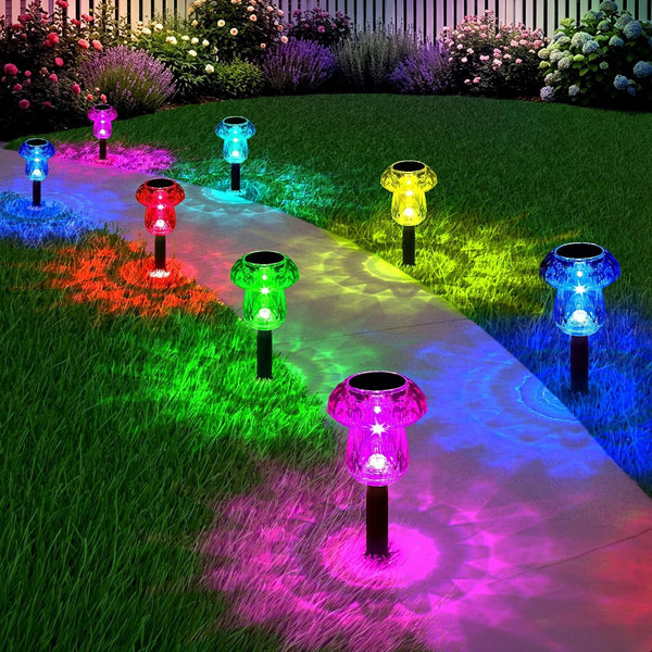 Solar Lights Outdoor 8 Pack Color Changing Mushroom Garden Lights1
