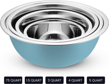 10-Piece Stainless Steel Mixing Bowl Set with Lids for Food Prep & Storage5