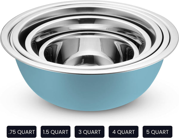 10-Piece Stainless Steel Mixing Bowl Set with Lids for Food Prep & Storage5