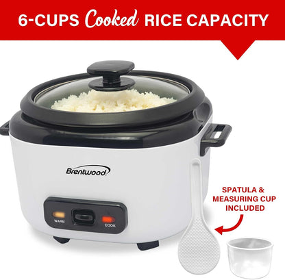 7-Function Smart Rice Multi-Cooker – Food Steamer, Slow Cooker, Sauté, Keep Warm, and 15Hr Delay Timer, Stainless Steel (White, 6 Cups Cooked / 3 Cups Uncooked)2