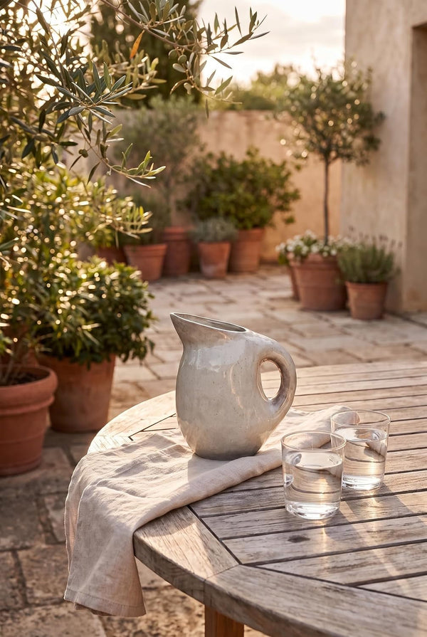 Neutral Reactive Glaze Stoneware Pitcher13