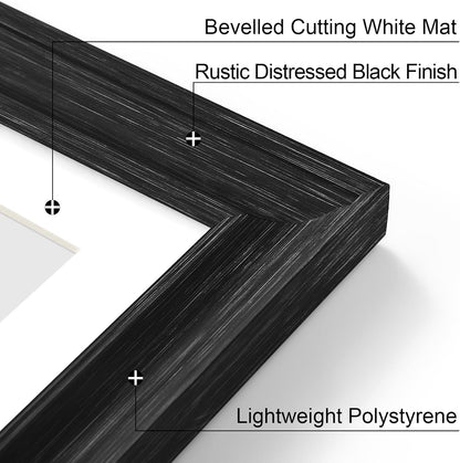 8X10 Picture Frames, Vintage Photo Frames, Distressed Black, 2-Pk4