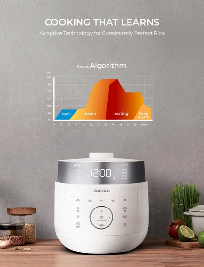 CUCKOO Twin Pressure Induction Rice Cooker, 12-Cup Cooked, CRP-LHTAR0609FW | 6-Cup Uncooked Capacity, Full Stainless Steel Inner Pot, 21 Menus, 12-19 Minute Turbo White Rice, Auto Clean, Made in Korea8