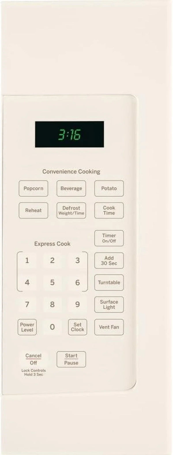 GE MICROWAVES 1029481 1000W 1.6 Cu. Ft. Over-The-Ran Microwave Oven, Bisque2