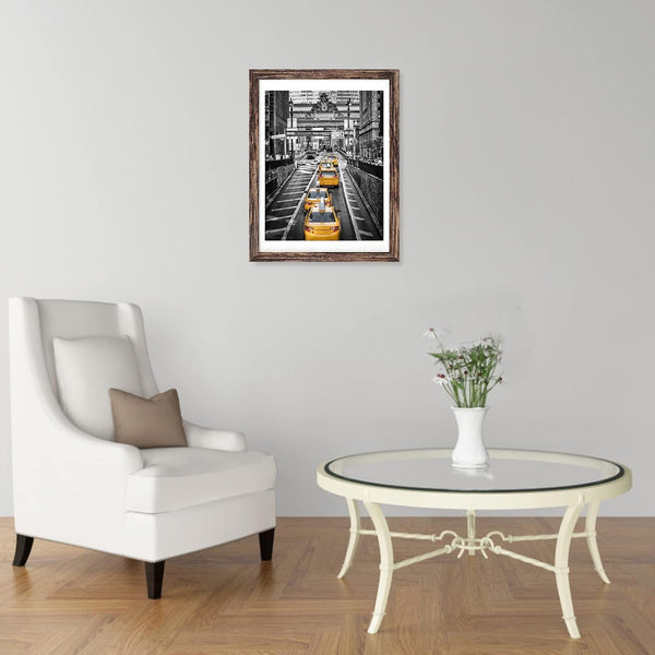 12X16 Wood Frame(Rustic Brown, 1 Pack) 11X14 Picture with Mat or 12 X 16 Photo without Mats with Mat for Gallery Wall, Family, Baby, Dog, Dorm, Christmas7