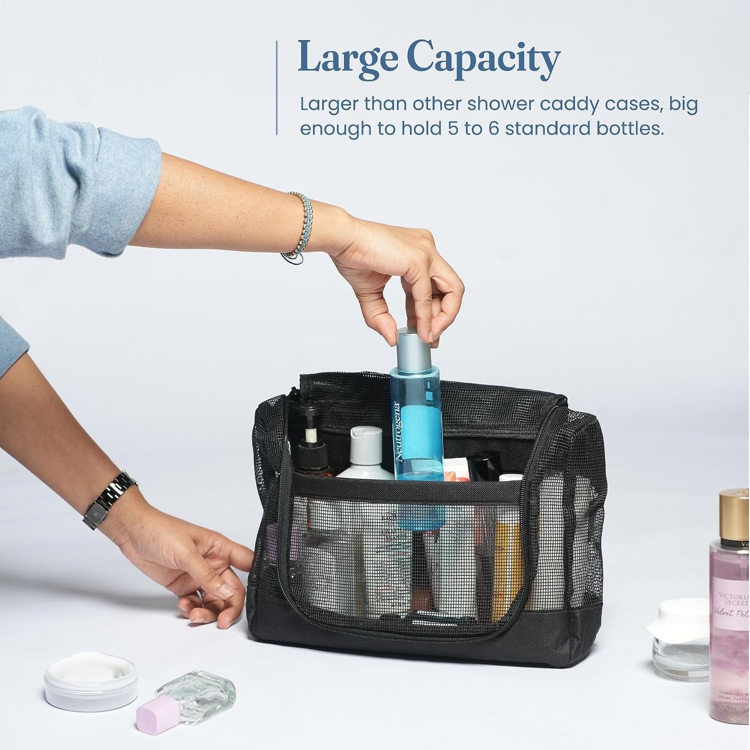 the-fine-living-co-portable-latex-mesh-shower-caddy-hanging-metal-hook
