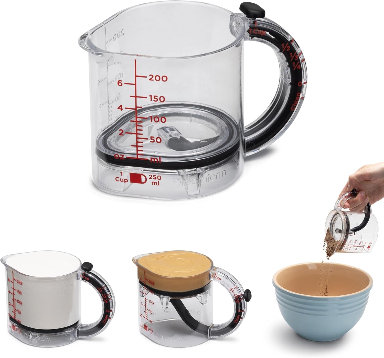 upcup-all-in-1-adjustable-measuring-cup-metric-imperial-measurements-up-to-1-cup-black-clear
