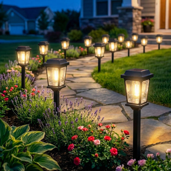 Solar Pathway Lights Outdoor 10 Pack, LED Solar Garden Lights1