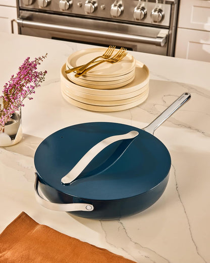 Caraway Non-Stick Ceramic Sauté Pan with Lid (4.5 Qt, 12") | Non-Toxic, PTFE and PFOA Free, Oven Safe and Compatible with All Stovetops (Gas, Electric and Induction), Cream7