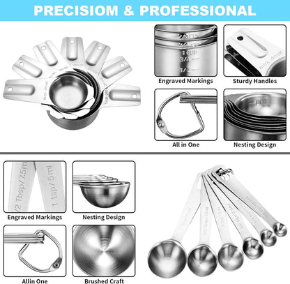20 PCS Measuring Cups & Spoons Set, for Cooking & Baking Gadgets8