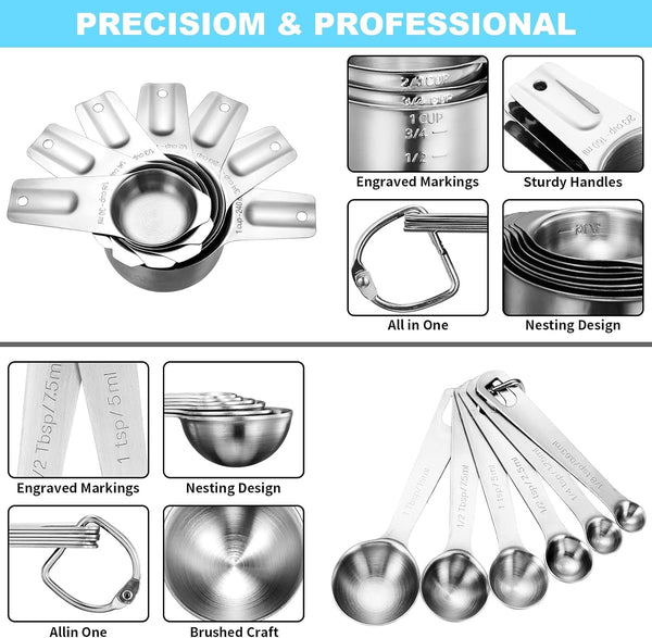 20 PCS Measuring Cups & Spoons Set, for Cooking & Baking Gadgets8