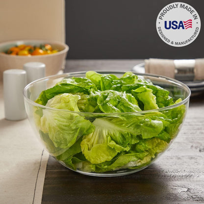 Vista Clear Plastic Salad and Serving 10-Inch Bowls | Set of 3 | Reusable, Bpa-Free, Made in the USA | 135 Oz. Capacity2