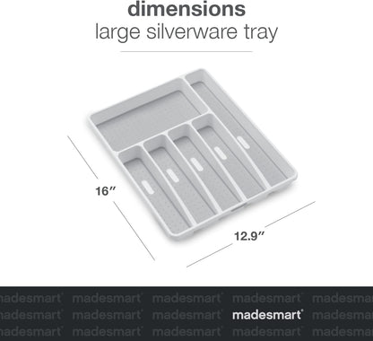 Classic 6 Compartment Silverware Tray, White5