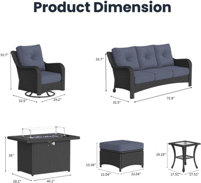 7 Pieces Outdoor Patio Furniture Sets7