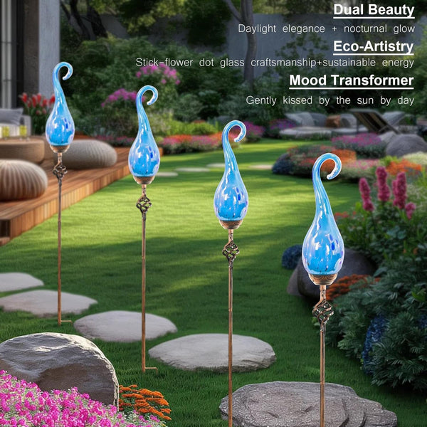 Solar Garden Lights, Decorative Led Flame Garden Stakes, Outdoor Garden Decor, Sky Bule Flame Solar Lights Outdoor Decorative for Pathway, Lawn, Patio, Driveway7