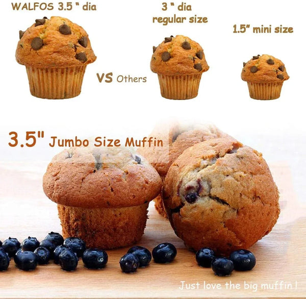 Silicone Texas Muffin Pan Set- 6 Cup Jumbo Silicone Cupcake Pan, Non-Stick, Just Release! Perfect for Egg Muffin, Big Cupcake - BPA Free and Dishwasher Safe, Set of 25