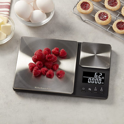 Kitchenaid KQ909 Dual Platform Digital Kitchen and Food Scale, 11 Pound Capacity and Precision 16Oz Capacity, Black with Stainless Steel5