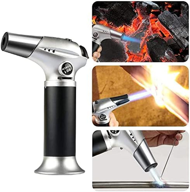 kitchen-butane-torch-safety-lock-adjustable-flame-for-baking-bbq-2500-f-adjustable-flame-one-button-piezo-ignition-refillable-butane-torch-for-creme-brulee-cooking-butane-not-included