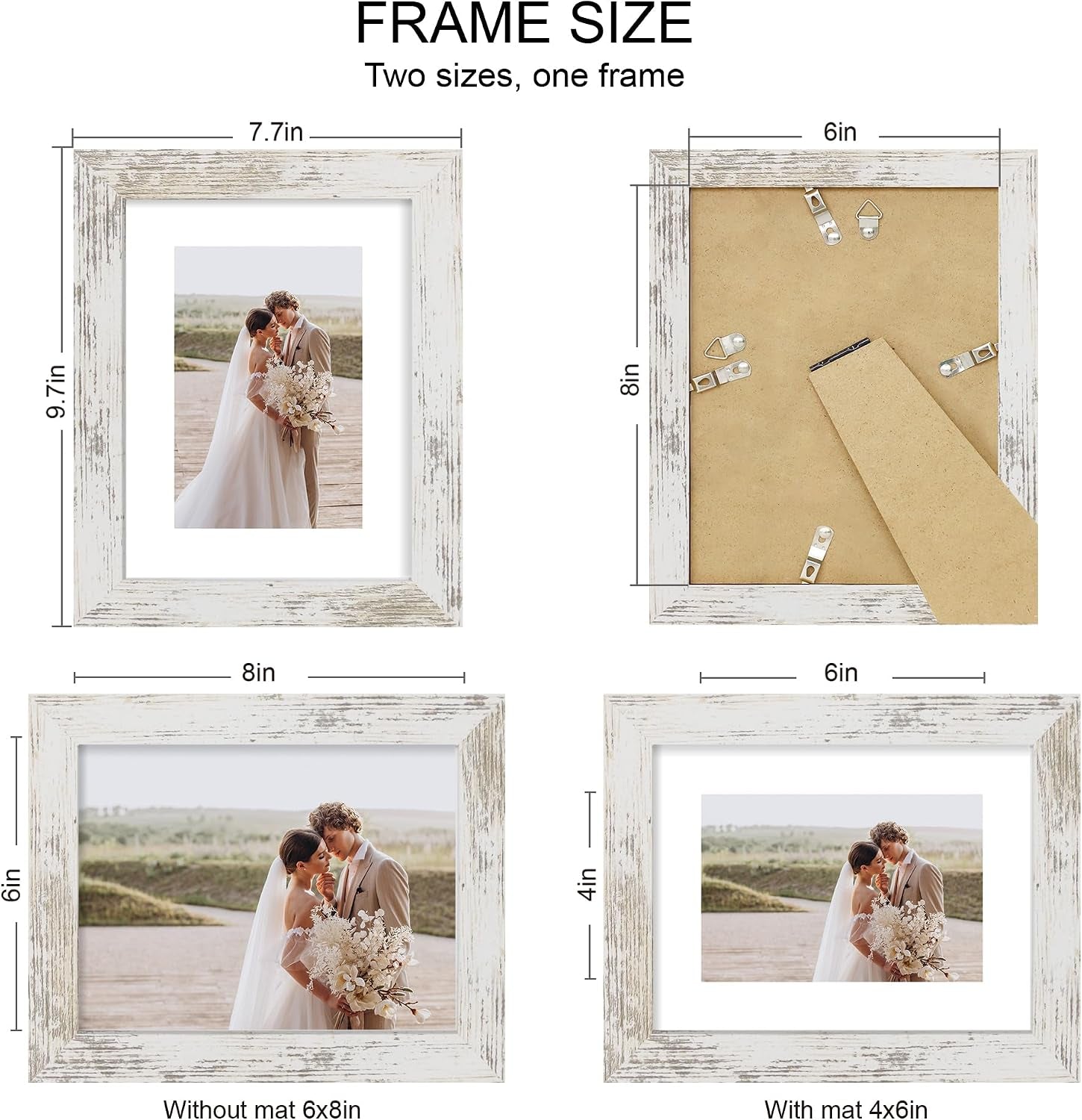 6x8-picture-frame-set-of-4-made-of-real-glass-and-distressed-white-frame-display-picture-4x6-with-mat-or-6x8-without-mat-6-by-8-photo-for-wall-or-tabletop