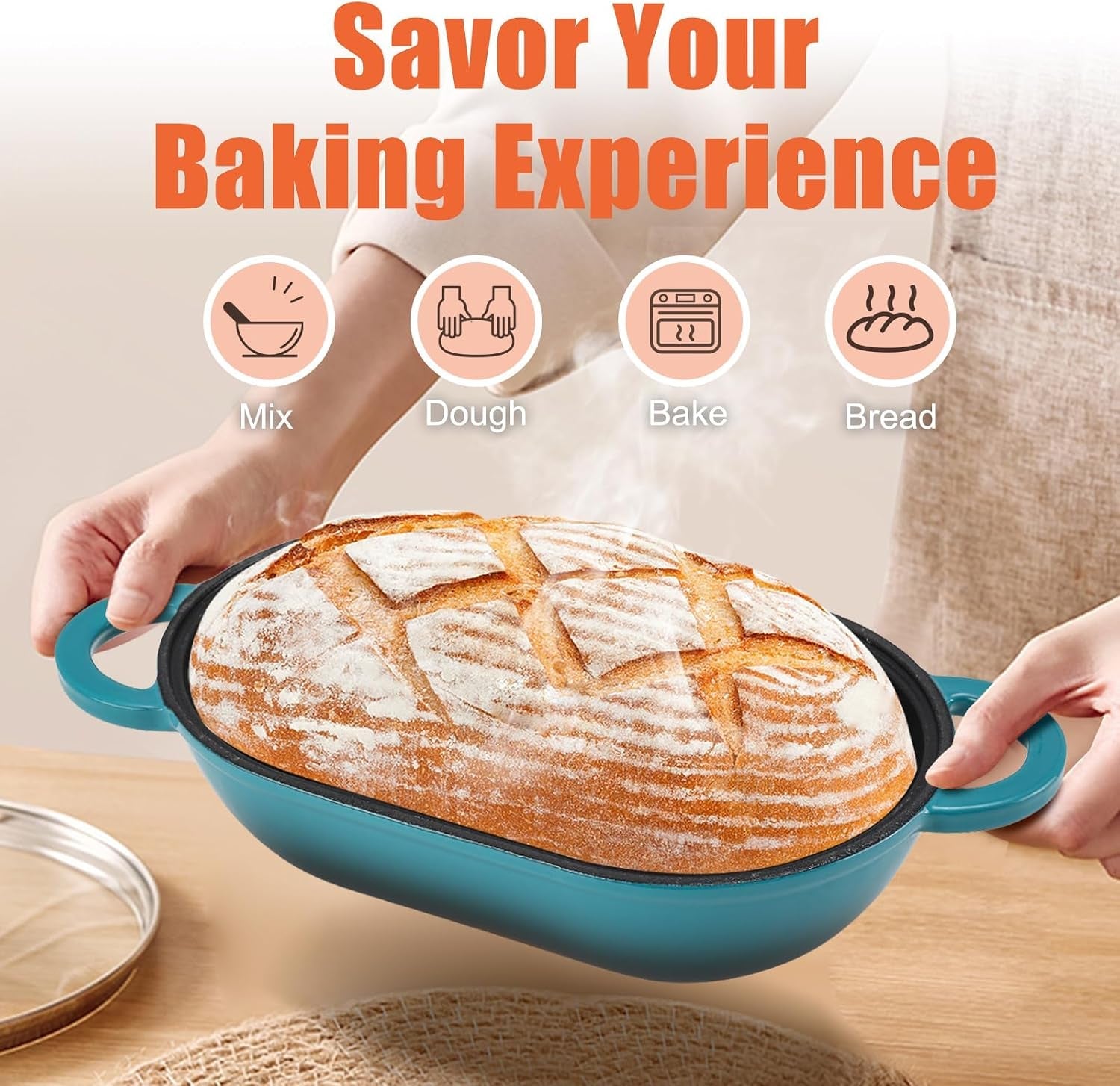 5-qt-enameled-cast-iron-sourdough-bread-oven-loaf-pan-with-lid-oval-dutch-oven-for-homemade-sourdough-bread-baking-oven-safe-up-to-500-f-meatloaf-pan-with-dome-lid-blue-green