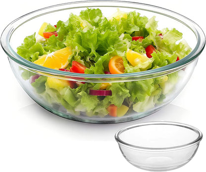 6.5 Qt Extra Large Glass Mixing Bowls, Clear Glass Bowl, Big Salad Bowl for Salad Fruit Bread Storage (6.5Qt)1