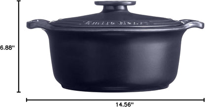 Emile Henry Made in France SUBLIME Ceramic 6 Qt. round Dutch Oven, Indigo10