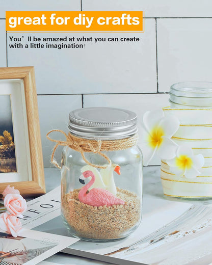 16 Oz Mason Jars with Silver Lids 15 Pack Pint Glass Canning Jars | Regular Mouth Clear Glass Jars Bulk for Meal Prep, Overnight Oats, Dry Food, DIY Crafts.Food Storag with 20 Labels and 1 Pen6
