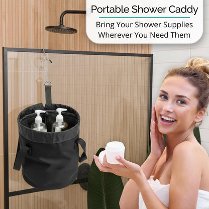 Quick Dry Mesh Shower Caddy for College Dorms – Lightweight Shower Caddy Mesh with Drawstring Top, Breathable Mesh Bottom, and Multiple Pockets with Zippers for Cruise Essentials for Shower (Black)7