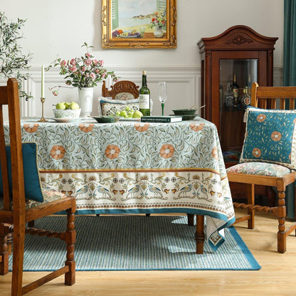 Vintage French Linen Tablecloth,Rectangular,79"X55"-Wensel2