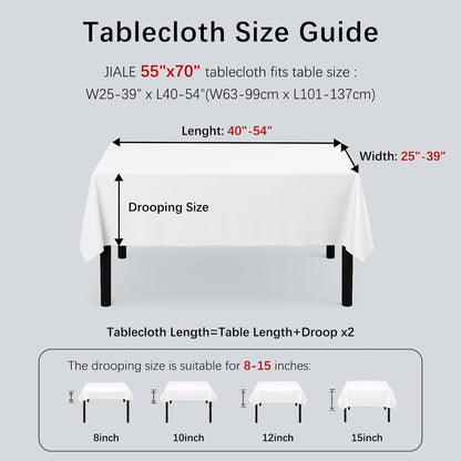 Rectangle Linen Polyester Tablecloth with Decorative Cutouts, Waterproof Tablecloth Wrinkle Free Spring Farmhouse Dining Tables Cover for Dining Party Camping, 55 X 70 Inch, Beige6