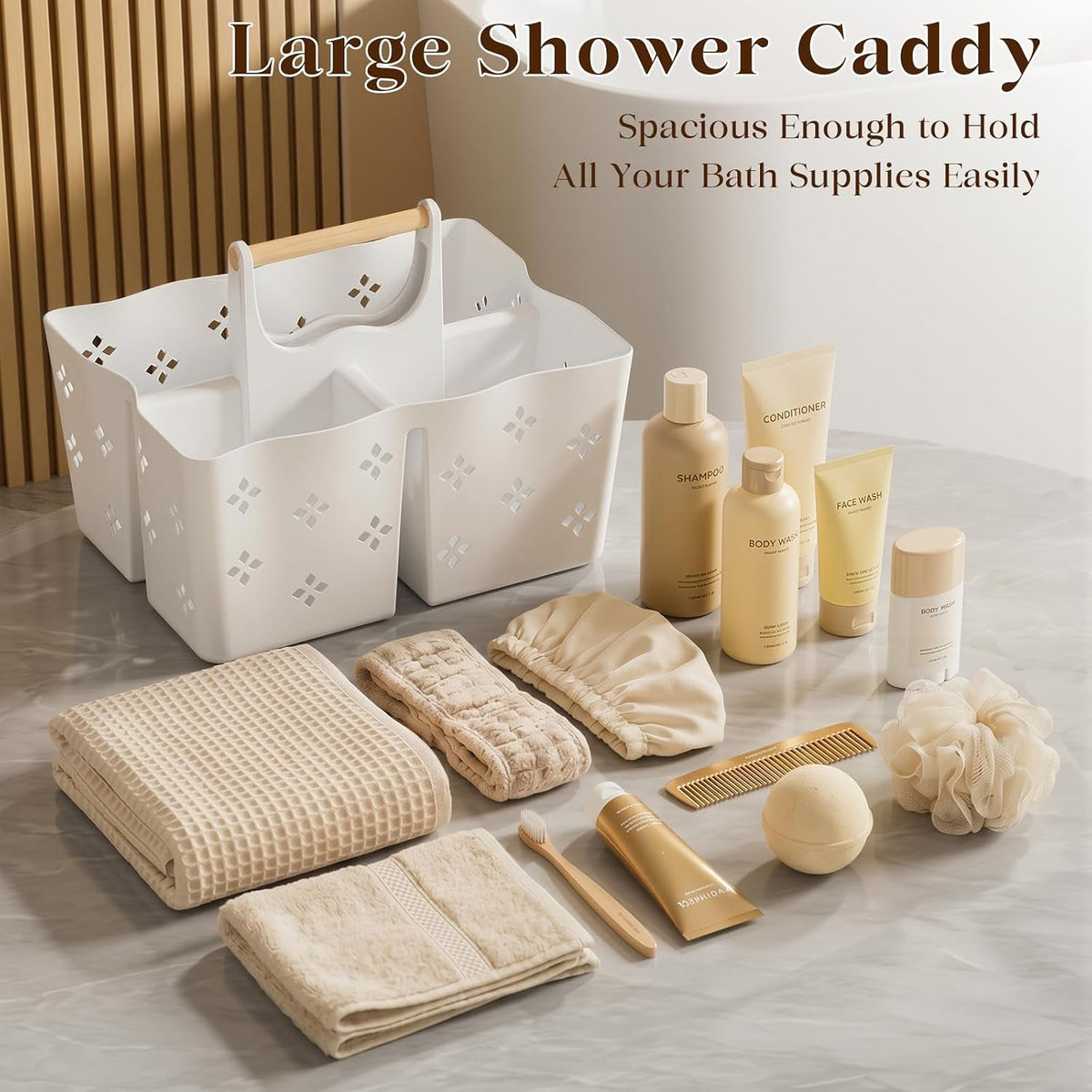 plastic-shower-caddy-portable-large-capacity-shower-basket-with-handle-divided-bathroom-toiletry-organizer-quick-drain-shower-caddy-for-college-dorm-beach-kitchen-essentials-white