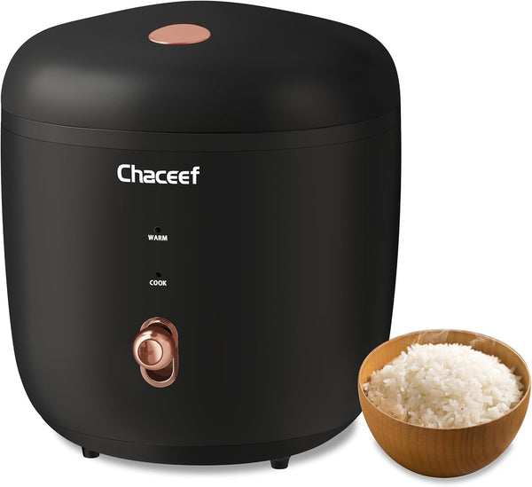 Rice Cooker 2 Cups Uncooked, 1.2L Portable Rice Cooker Small, Black | Non-Stick Pot, Auto Keep Warm, for White & Brown Rice & Oatmeal, Portable for Travel, Dorm & Office, Compact & Easy to Store1