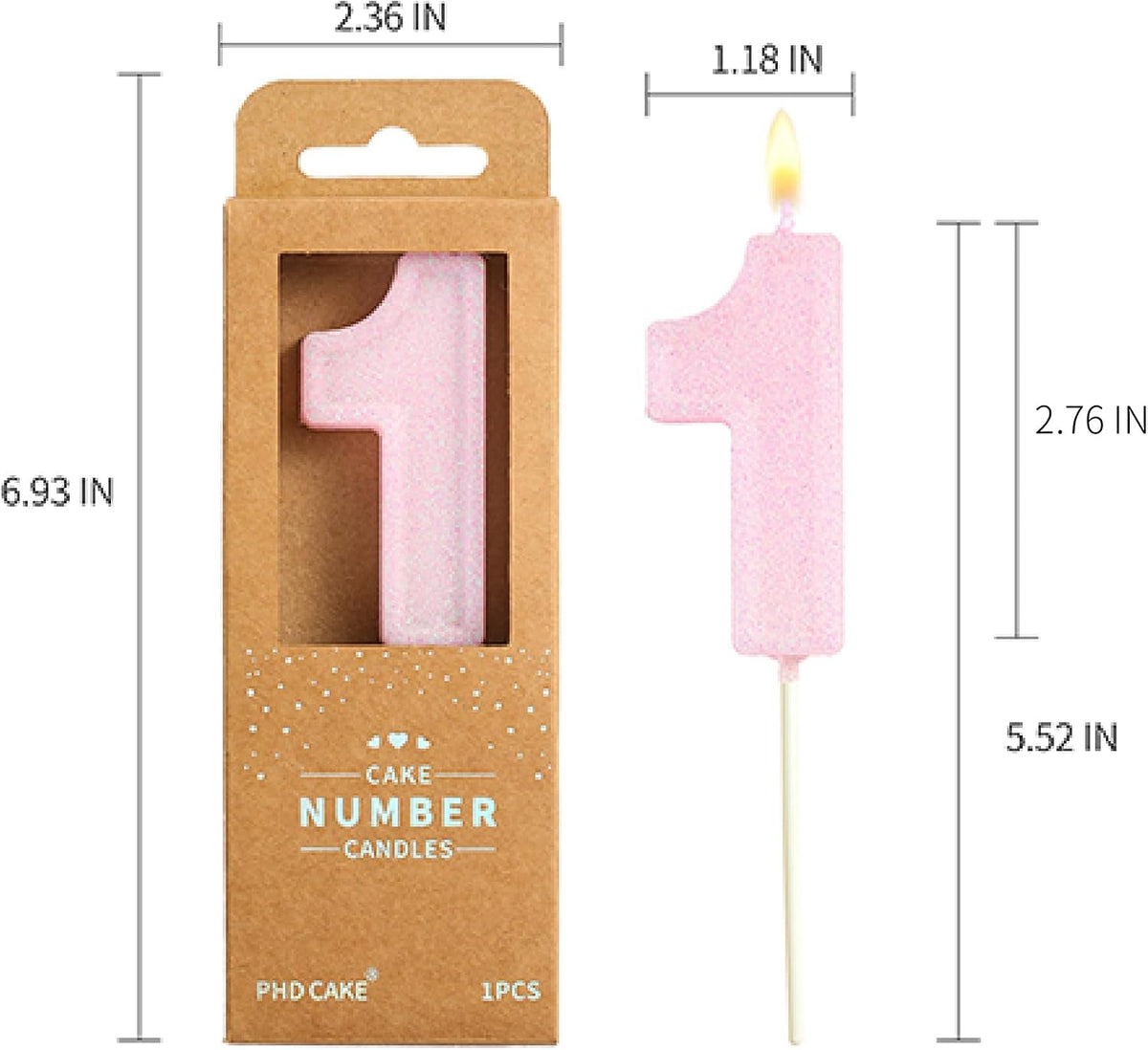2-76-inch-luxe-pink-glitter-1-number-birthday-candles-pink-number-candles-cake-number-candles-party-celebration