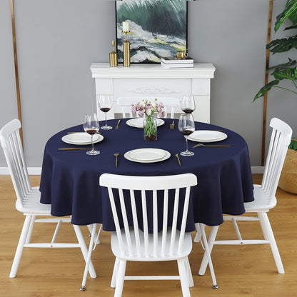 Navy Blue 48 Inch round Tablecloth, Waterproof Table Cloth7