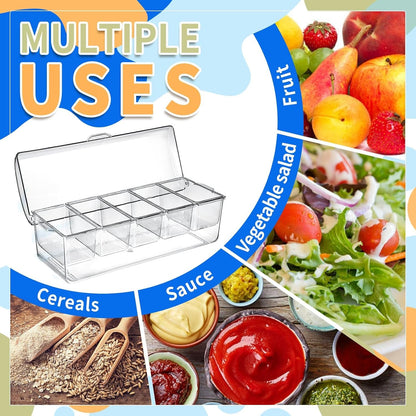 Ice Chilled Condiment Caddy, Condiment Containers with Lids,Serving Tray | Mimosa Bar Supplies,5 Removable Compartments (2.5 Cup),Fruit Tray,Hosting Essentials,Catering Supplies4