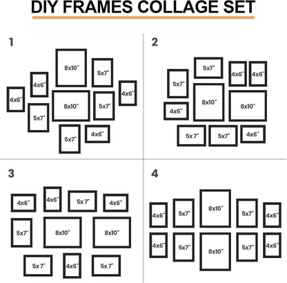 Collage Picture Frames Set of 10, Wall Decor for Mounting or Tabletop Display, Family Photo Gallery Frame Set - Multi Sizes Including Two 8X10, Four 5X7, Four 4X6, HD Glass, Rustic Wood6