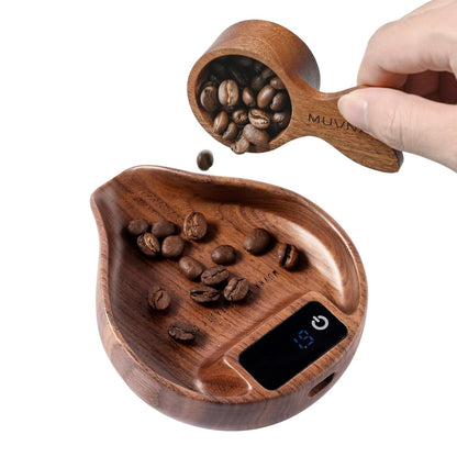 Walnut Coffee Bean Scale 20G/0.1G Precision with Spoon | Small & Easy Measuring/Dosing, LED Display for Kitchen Weighing, Espresso, Tea, Coffee Lover Gifts1