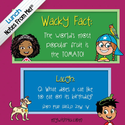 101 Tear-Off Lunch Box Notes for Kids, Wacky Facts & Laughs, Inspirational, Motivational, Thinking of You, Jokes for Kids, Back to School Essentials, Ages 8+2