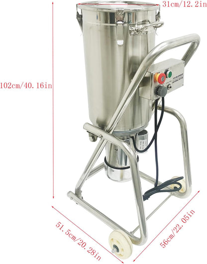 Commercial Food Processor Electric Food Chopper Cutter Stainless Steel Meat Grinder Movable Meat Mincer Food Cutting Machine Double Knives 32L for Fruit Vegetable Meat Grains Garlic 110V6