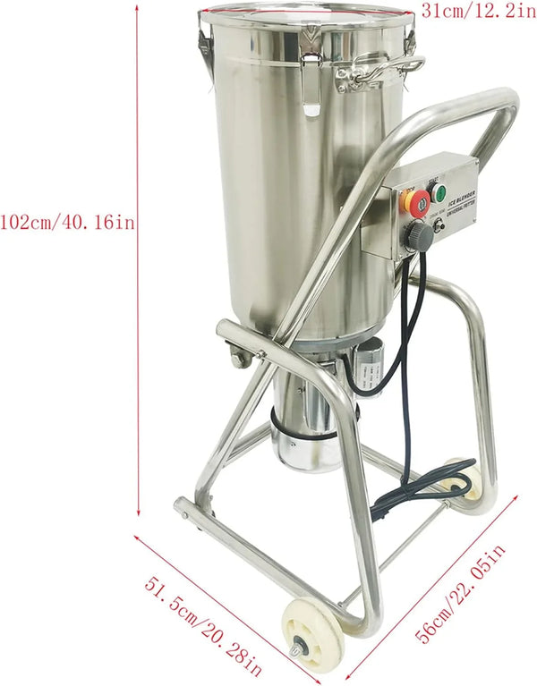 Commercial Food Processor Electric Food Chopper Cutter Stainless Steel Meat Grinder Movable Meat Mincer Food Cutting Machine Double Knives 32L for Fruit Vegetable Meat Grains Garlic 110V6