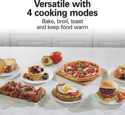 2-In-1 Countertop Toaster Oven and Long Slot 2 Slice Toaster | Bake, Broil Toast | 2 Rack Positions | 60 Minute Timer | Automatic Shut off | Shade Selector | Stainless Steel | 31156J5