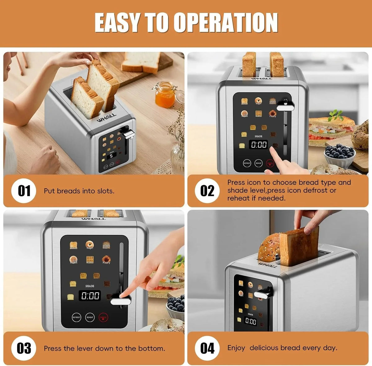 2-slice-toaster-smart-full-touch-screen-extra-wide-slots-silver-stainless-steel-6-shade-settings-reheat-defrost-mute-standby-cancel-bread-bagel-gluten-free-waffle-pastry-digital-timer