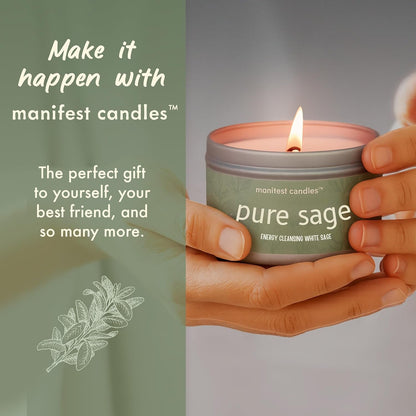 , White Sage Candles for Cleansing House Negative Energy, 45 Hour Burn, Pure Sage Smudge Candle, Positive Energy Meditation Candle, Aromatherapy Candle, Spiritual Gifts, Healing Sage3