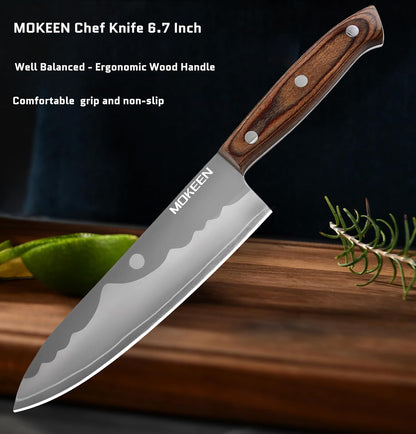 Damasucs Kitchen Knife Colored Wood Resin Handle Series (6.7 Chef Knife)5