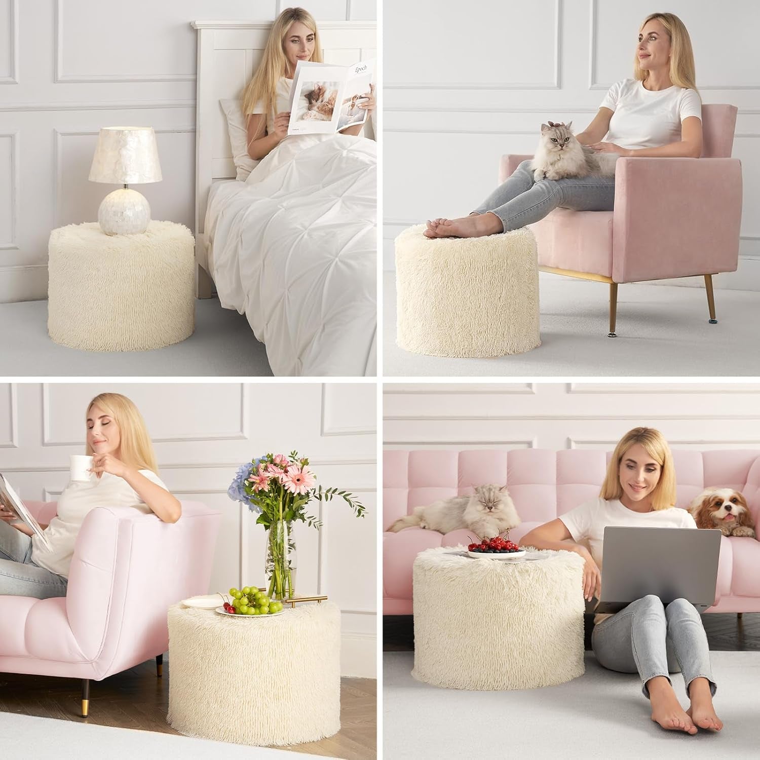 round-pouf-ottoman-foot-rest-footstool-17-x-14-inch-beige-high-density-one-piece-foam-firm-stable-for-couch-bedroom-living-room-mechine-washable-cover