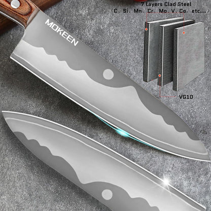 Damasucs Kitchen Knife Colored Wood Resin Handle Series (6.7 Chef Knife)3