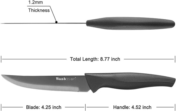 Black Non Serrated Steak Knives Set, Steak Knife Set Dishwasher Safe, Sharp Steak Knives Set for Kitchen with Ergonomic Handles7