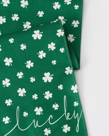 St. Patrick'S Day Table Runner Decorations 13X72 Inch Green Lucky Shamrock Table Decor for Spring Holiday Indoor Outdoor Home Party Dinner Decor (Lucky Green, 13" X 72")5