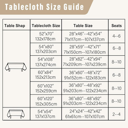 Faux Linen Tablecloth Rectangle - Beige Tablecloths Fabric Waterproof Spill-Proof Wrinkle and Stain Resistant Decorative Farmhouse Table Cover for Kitchen Dining Party, 54 X 108 Inch6